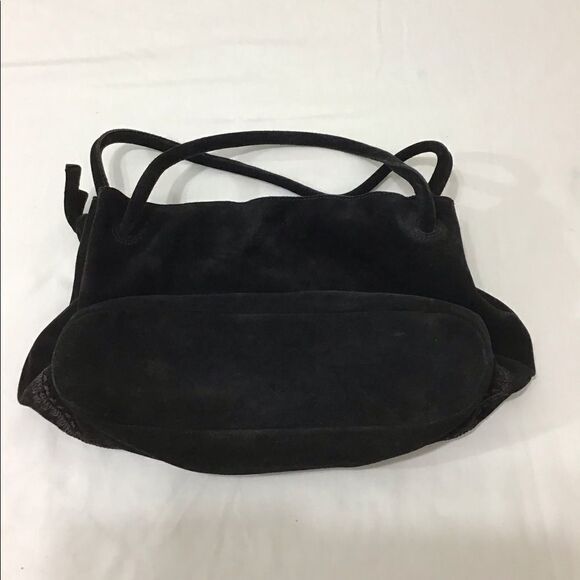 BOTTEGA VENETA Black Suede Leather Structured Top Handle Drawstring Shoulder Bag - Picture 5 of 16